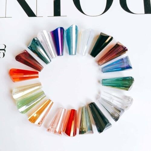 Resin Acrylic Plastic Rhinestone Crystal Beads Diy Material Pendant Necklace Eardrop Charms Jewelry Component 20pcs