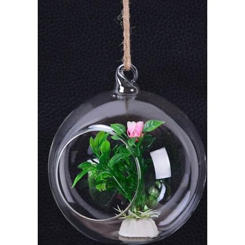 Clear Flower Hanging Ball Vase Planter Terrarium Container Borosilicate Glass For Succulent Planting Home Garden Decor 6/8/10cm