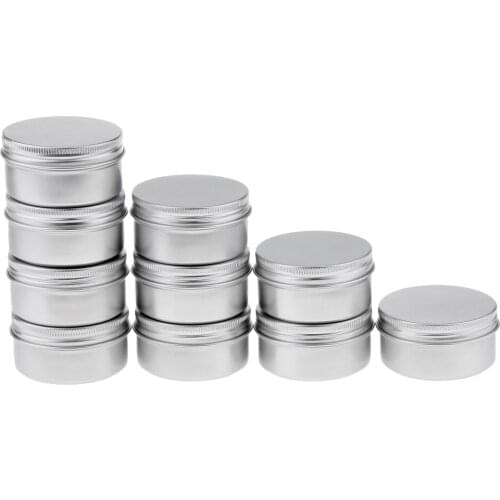 10x 80g Empty Aluminium Cosmetic Pot Jar Tin Container Box Screw Lid Craft