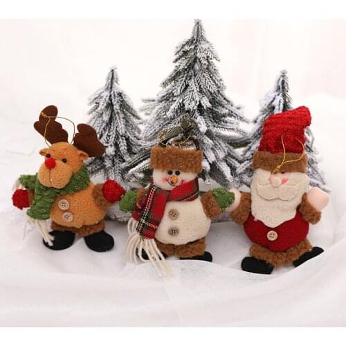 Christmas decorations old man Snowman elk gift small pendant Plush Doll Tree Pendant