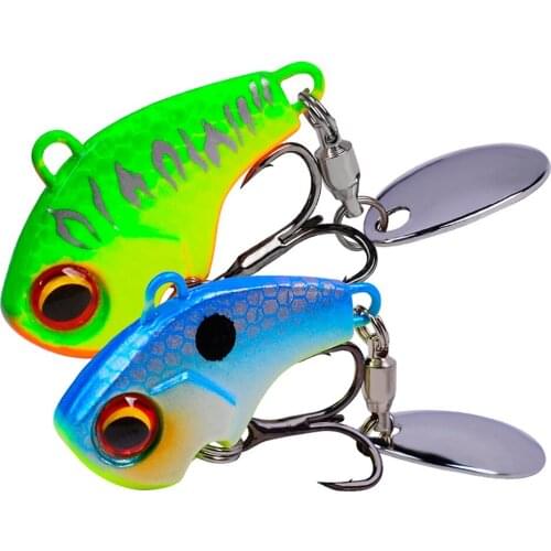 Fishing Lures Wobble Rotating Metal Vibration Bait For Pike Bass Trout Treble Hook Artificial Hard Baits Spinner Spoon Lure Bait