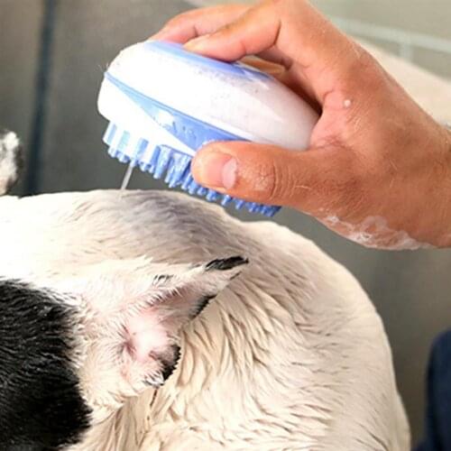 Pet Dog Bath Brush Comb Pet SPA Massage Brush Soft Silicone Pet Grooming Brush Massage Cleaning Pet Brush Shedding Grooming Tool