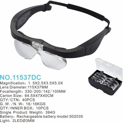 Magnifying Glasses magnifier1.5X 2.5X 3.5X 5.0X USB Rechargeable With LED Light For Reading Jewelers Watchmaker Repair Wearing