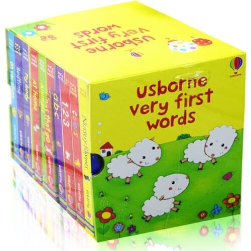 10 Books/Set USborne Very First Words Board Book Educational Toys for Children English Books for Children Baby English Books
