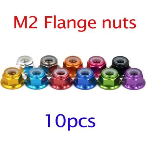 Free Shipping 10pcs M2 Aluminium alloy Nylon Flange nuts