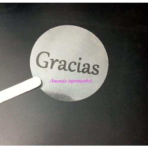 Transparent Thank You Stickers, Spanish "Gracias" stickers Labels Gift Label Seal 100pcs
