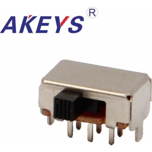 20PCS SK-22F18 2P2T Double pole double throw slide switch side insert 6 pin big current with 2 fixed pin SK-22F14