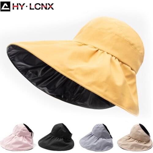 New Korean Fashion Style Empty Sun Hat Women Cotton Breathable Outdoor Leisure Travel Big Brim Hat
