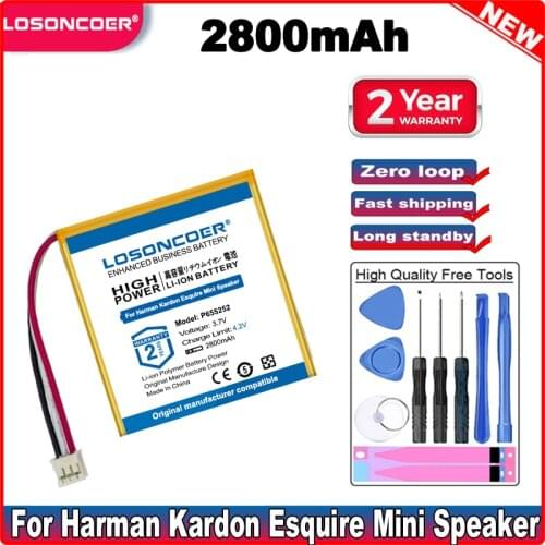 2800mAh P655252 Battery For Harman Kardon Esquire Mini Speaker Loudspeaker Batteries