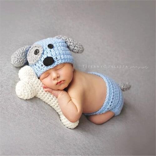 Handmade Newborn Photography Clothing Costumes Cartoon Duck Baby Hat Crochet Clothing Set Knitted Infant 3pcs Outfits
