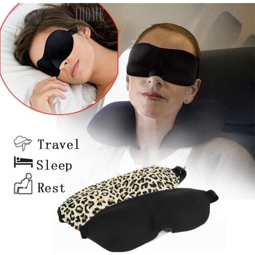 3D Sleep Mask Natural Sleeping Eye Travel Eyeshade Cover Shade Eye Patch Eyepatch Rebound Sponge Protection Blindfold Earplugs
