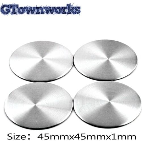 4pcs 45mm Universal Flat Car Wheel Center Hub Caps Sticker Logo Solid Color Aluminum Small Black Silver For Car Styling
