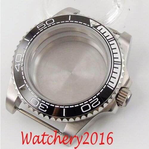 40mm Accessories Parts Sapphire Glass Ceramic Bezel Watch Case Fit 2836 Miyota 8215 NH35 Movement