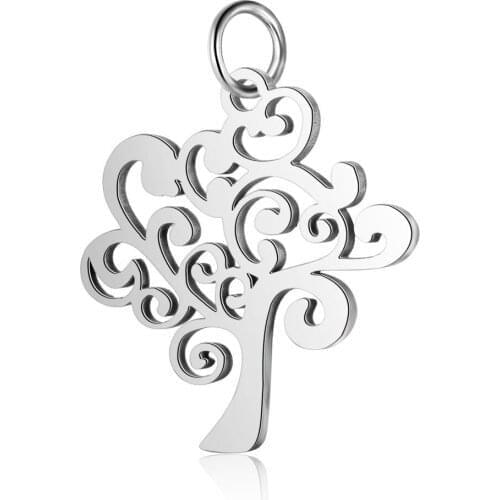 5pcs/Lot Fashion Jewelry Charms open tree Pendant Stainless Steel Material Diy Earring Necklace Bracelet Jewelry Making Findings