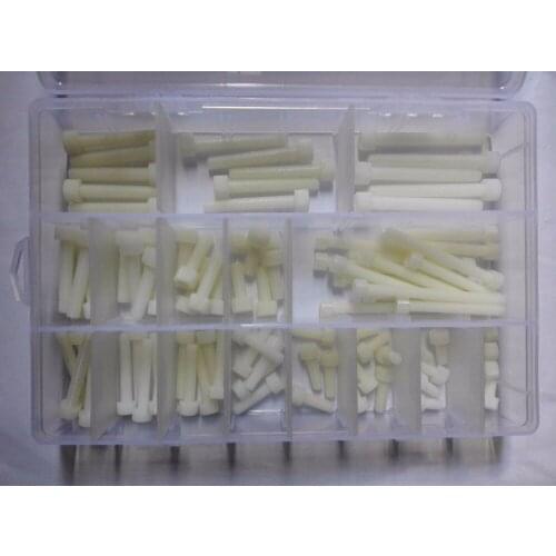 90pcs M5 M6 Nylon Allen Cap Head Screw Bolt Hex Screws Assortment Set White High Quality
