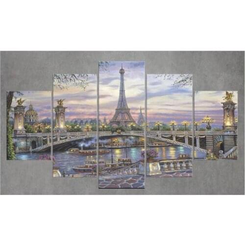 Full Square/Round Drill 5D DIY diamond painting 5pcs"Paris Tower"diamond Pictures mosaic Diamond Embroidery sale Wall decor
