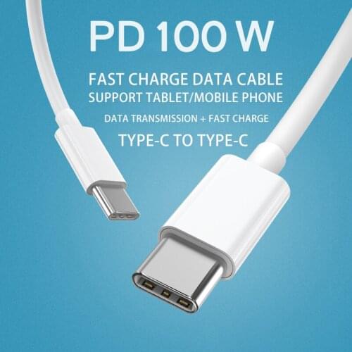BaySerry 100W USB Type C To USB C Cable 5A QC 4.0 PD Fast Charging Wire Cord Samsung S21 Xiaomi mi 11 10 USB C Cable For Macbook