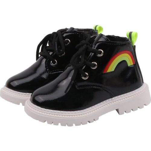 Girls' Boots Autumn Single Boots 2021 New Childrens Princess Boots Fashion Style Martin Boots Boys Soft-soled Short Boots 21-30