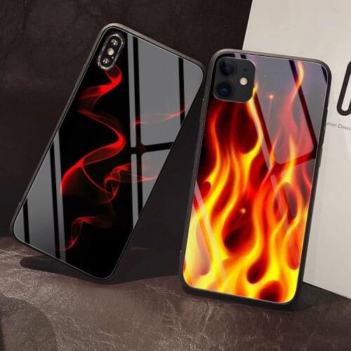 Cool flame Phone Case Tempered Glass For iPhone 12 Pro Max Mini 11 Pro XR XS MAX 8 X 7 6S 6 Plus SE 2020 case