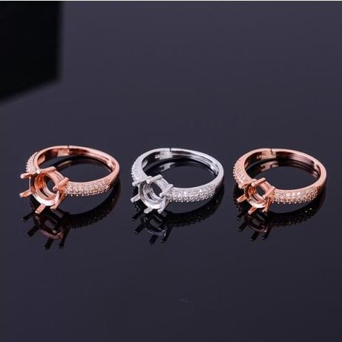 925 pure silver live circular 6*6 7*7 8*8 ring empty support free shipping