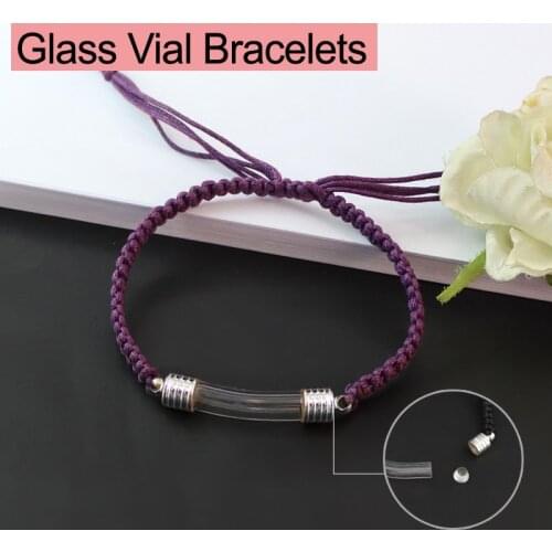 2PCS 6MM Curve Tube Bracelets Premade Woven Cotton Bracelet Rice vial Bracelets Wishing Bracelet Diy Jewelry Finding