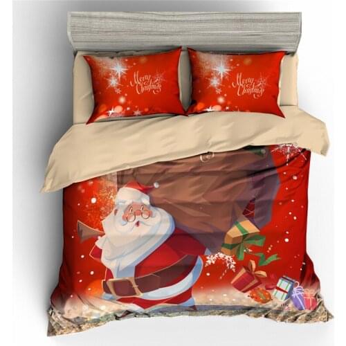 3D Duvet cover set Christmas Bedding Set Single Bed cover and Pillowcase 3 Piece Kids Christmas Gifts Bed Linen Home Textiles