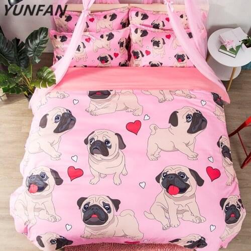 Pink Dog Pattern Bedding Sets lovely cute bedclothes duvet cover quilt cover pillow cases BeddingOutlet for Kids 3-Piece