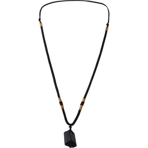 Healing Raw stone Natural Crystal Black Tourmaline Stone Pendant Necklace