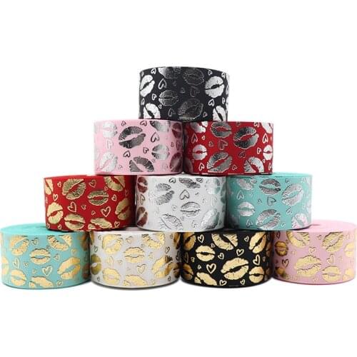 5 Yards 1.5" 38MM Valentines Day Printed Grosgrain Ribbons For Hair Bows DIY Handmade Materials Y2020120404