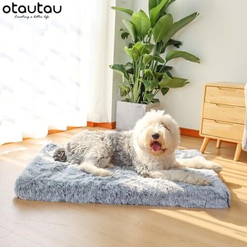 Dog Bed Rectangular Pet Mats Soft Plush Orthopedic Memery Foam Mattress Cushion Sofa for Small Large Dogs Cat Waterproof