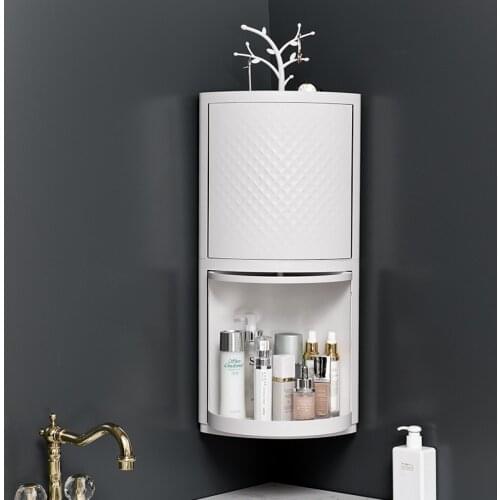 Bathroom corner frame bathroom plastic wall hanging storage cabinet kitchen household cosmetics storage box