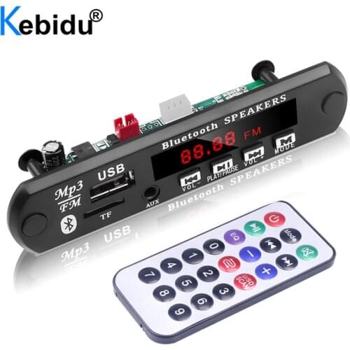 Kebidu 5.0 Bluetooth MP3 Player Decoder Board Car Audio USB TF FM Radio Module Hands-free MP3 Player For Car With Remote Control
