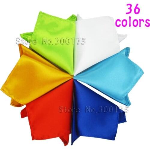 Men Satin Pocket Square Hankerchief Hanky Plain Solid Color Wedding Party Accessories Hanky