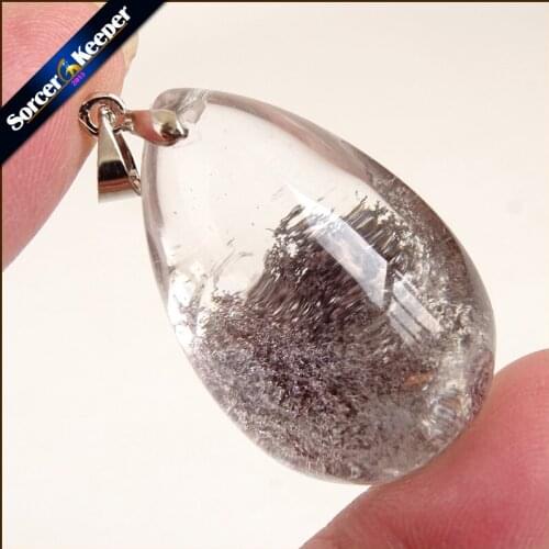 Real Natural Reiki Minerals Healing Green Phantom Quartz Crystal Necklace Pendant Birthday Party Gift for Jewelry Making ZS139