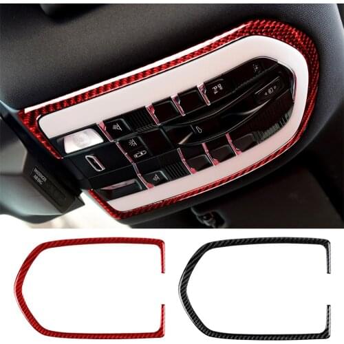 Fit For Porsche Macan 2014-2021 Real Carbon Fiber Interior Front Reading Light Lamp Panel Cover Decoration Trim Car Accessories