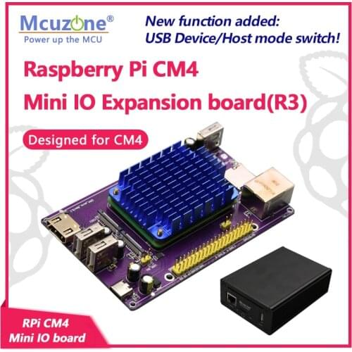 Raspberry Pi CM4 Computer Module 4, mini IO Board, HDMI Ethernet 40Pin TF Type-C USB case heat sink