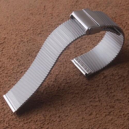 18mm 20mm 22mm 24mm Universal Watchband Quick Release Watch Band Mesh Stainless Steel Strap Wrist Belt Bracelet Silver Mens lady