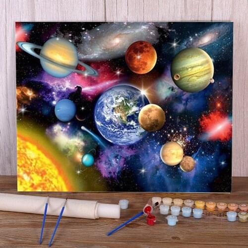 Universe Space Landscape Painting By Numbers Complete Kit Oil Paints 40*50 Oil Painting Home Decoration Crafts For Handicraft