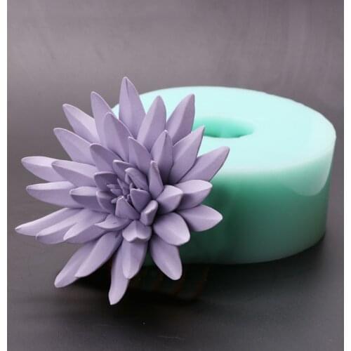 Silicone Mold 3D Purple Lotus silicone soap mold candle mold aroma mould handmade soap making resin clay silica gel molds
