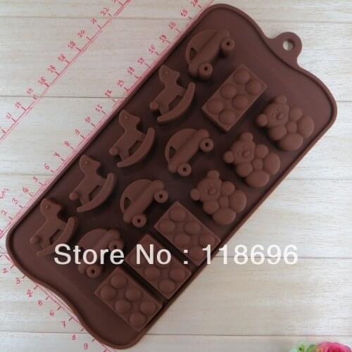 Chocolate silicon mold Cake decoration mold Trojan car bear eggs pattern