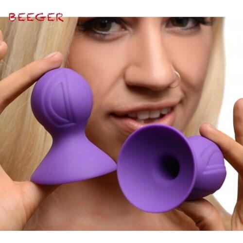 BEEGER Violets Silicone Nipple Suckers, Sex Toys for Women 2Pcs Silicone Nipple Clamps Nipple Sucker Breast Massager Ball