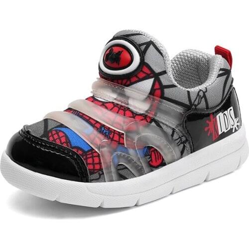 Disney childrens cartoon spiderman boys and girls non-slip soft sole casual shoes baby shoes student sports running shoes