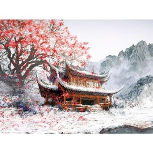 Home Decoration Mount Fuji Diamond Painting Sakura Cherry Square Rhinestones 5D Cross Stitch Mosaic Diamond EmbroideryZP-3122