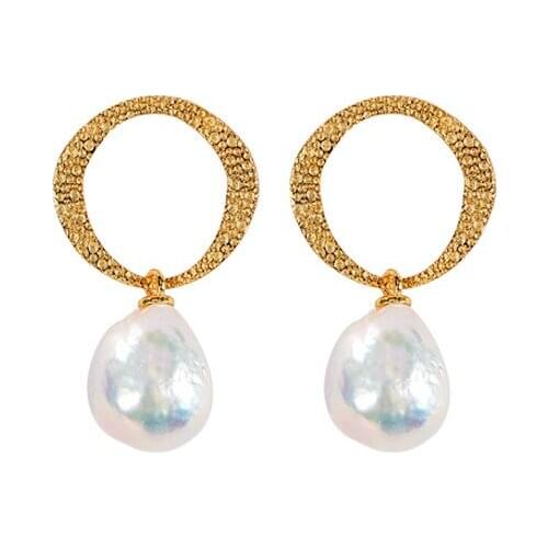 S925 sterling silver natural irregular earrings womens baroque pearl stud earrings womens eardrops