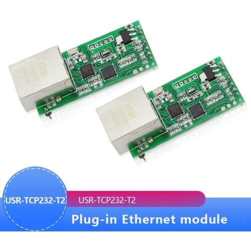 2PCS USR-TCP232-T2 Tiny Serial Ethernet Converter Module Serial UART TTL to Ethernet TCPIP Module Support DHCP and DNS