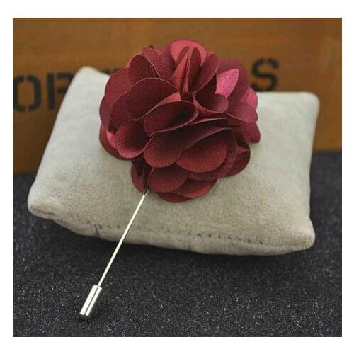20 pcs/lot , 2 inch Satin blossom Mens Flower Boutonniere, Mens Lapel Flower Pin Wedding Accessories