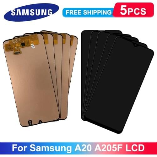 5 Piece/lot 6.4'' Super AMOLED For Samsung Galaxy A20 A205 SM-A205F A205FN LCD Display With Touch Screen Digitizer Assembly