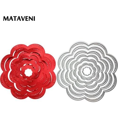 7Pcs/Set Metal Flower Cutting Dies for Scrapbooking Cut Dies Embossing Folder Stencil Photo Album Decorative