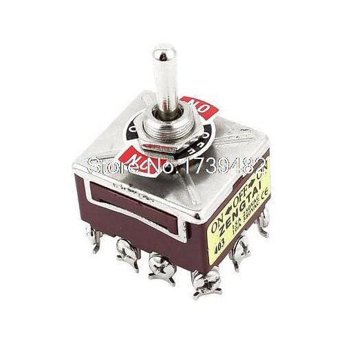AC 250V 15A AC380V 10A 12 Terminal 3 Position ON/OFF/ON 4P2T Toggle Switch