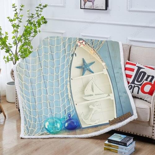 Fleece Blankets On The Sofa Ambesonne China